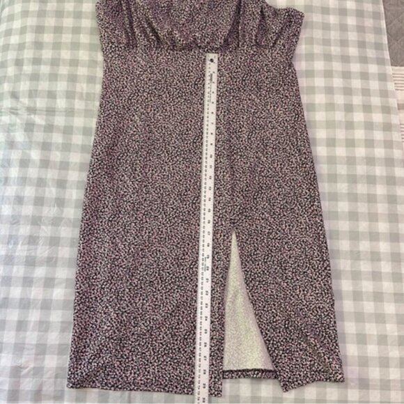 H&m dress liberty floral pink white black lightweight open to the leg summer XL - Picture 11 of 14